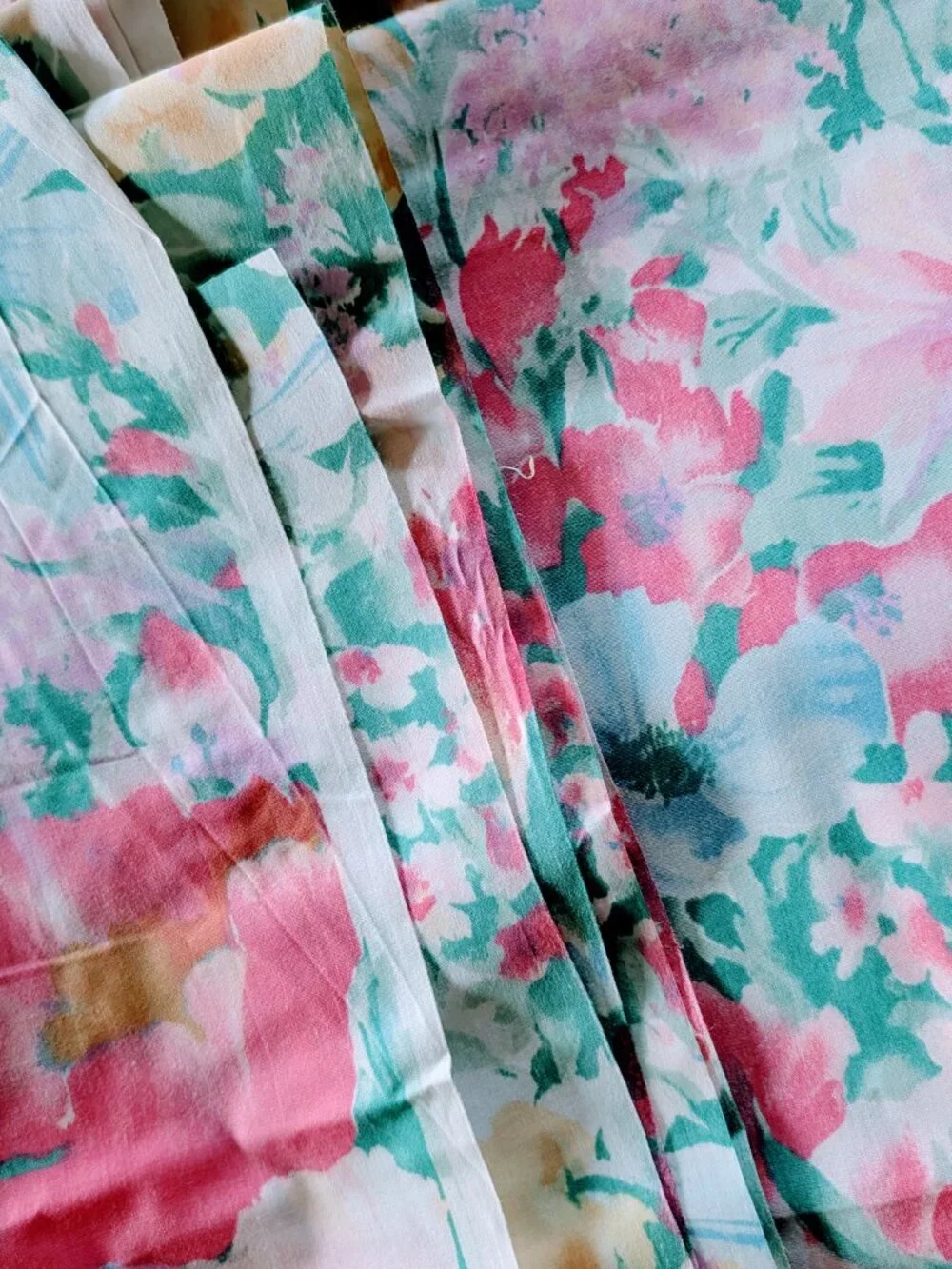 VTG Joan Kessler Concord Fabrics Floral Cotton Fabric 3.5 Yds NOS Made USA Rare
